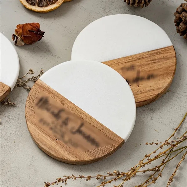 Multifunctional restaurant coffee shop marble wood coasters - Multifunctional restaurant coffee shop marble wood coasters - Image 2 of 4