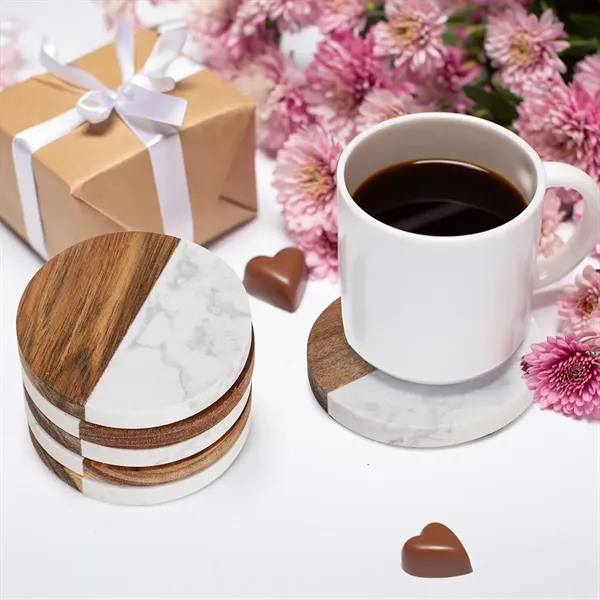 Multifunctional restaurant coffee shop marble wood coasters - Multifunctional restaurant coffee shop marble wood coasters - Image 4 of 4