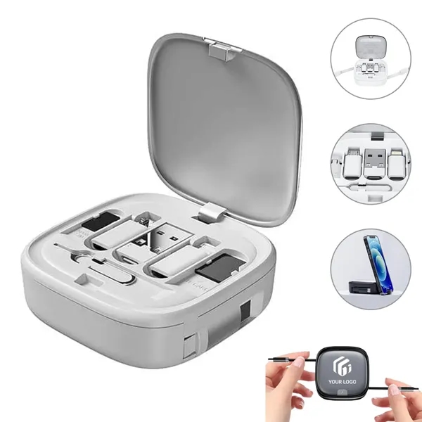 Travel compact retractable charging cable usb adapter kit - Travel compact retractable charging cable usb adapter kit - Image 0 of 4