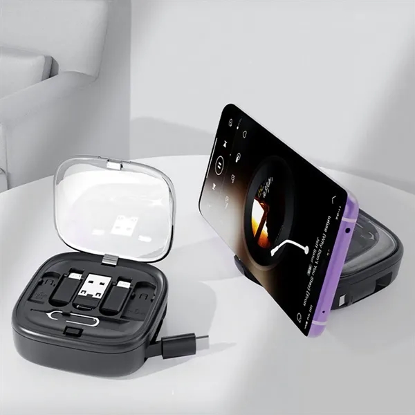 Travel compact retractable charging cable usb adapter kit - Travel compact retractable charging cable usb adapter kit - Image 3 of 4