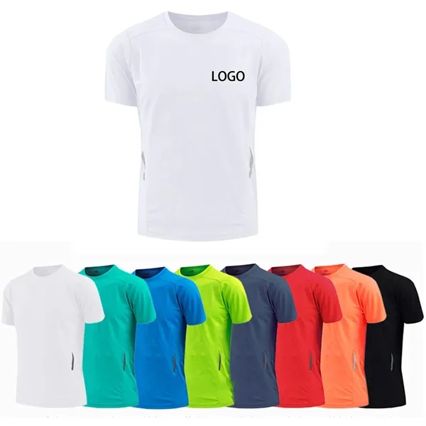 Crew-neck Unisex Dry Fit Mesh Athletic Shirts - Crew-neck Unisex Dry Fit Mesh Athletic Shirts - Image 0 of 1