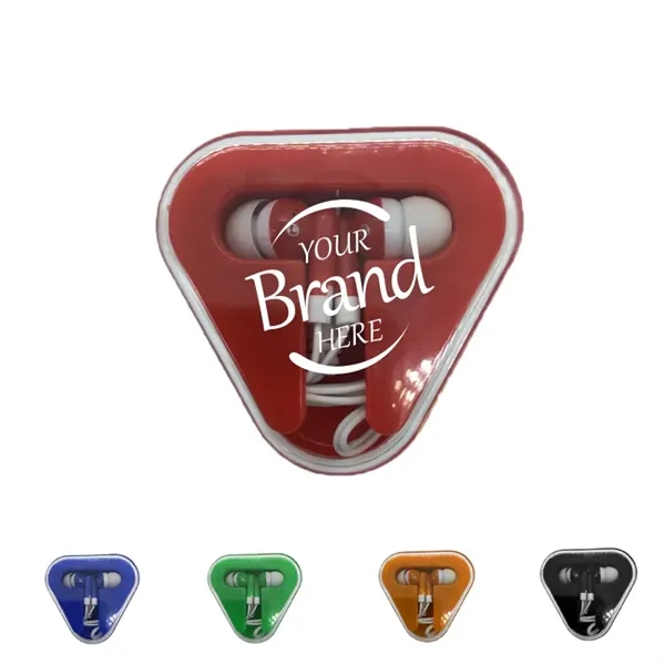 Portable Promotional Earbuds Triangle Case - Portable Promotional Earbuds Triangle Case - Image 0 of 5