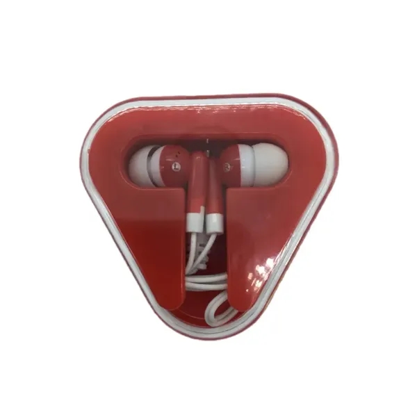 Portable Promotional Earbuds Triangle Case - Portable Promotional Earbuds Triangle Case - Image 2 of 5