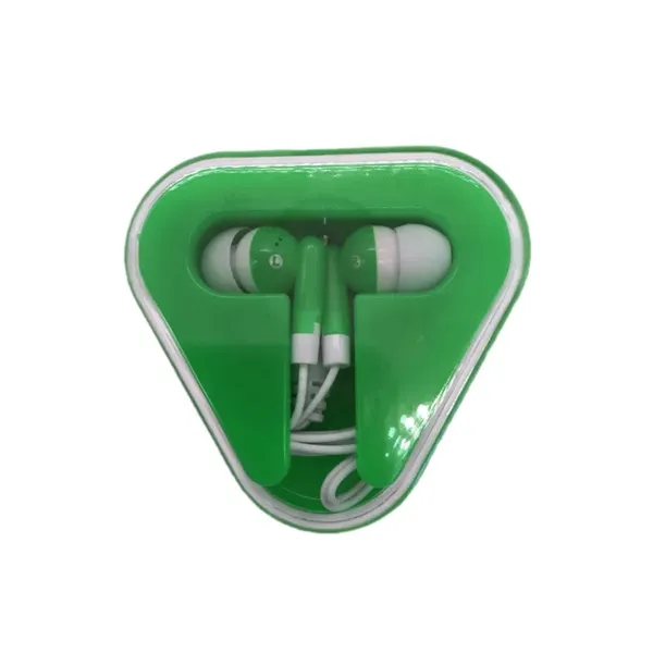 Portable Promotional Earbuds Triangle Case - Portable Promotional Earbuds Triangle Case - Image 3 of 5