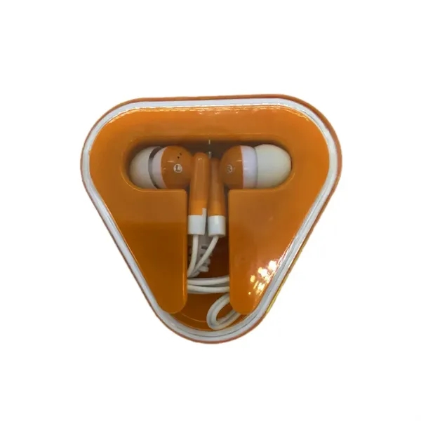 Portable Promotional Earbuds Triangle Case - Portable Promotional Earbuds Triangle Case - Image 4 of 5