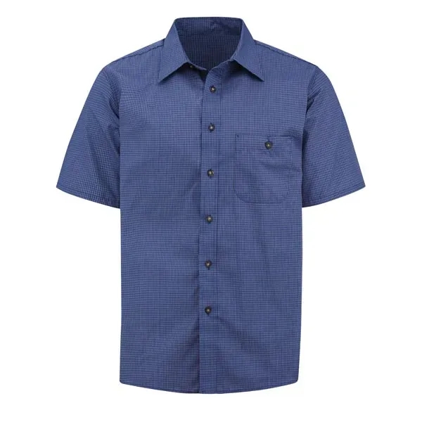 Red Kap® Men's Short Sleeve Mini-Plaid Uniform Shirt