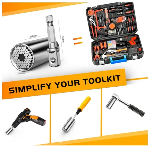 Super Universal Socket Wrench Set with Power Drill Adapter - Super Universal Socket Wrench Set with Power Drill Adapter - Image 3 of 3