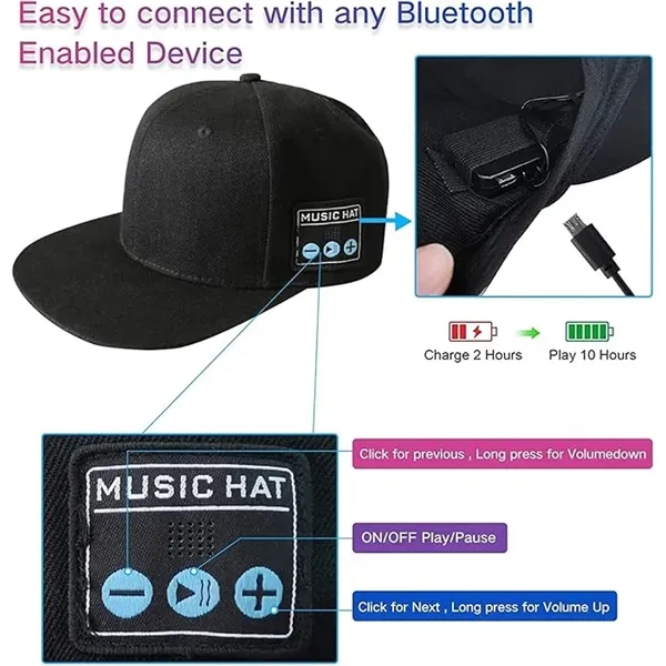 Bluetooth Stereo Music Baseball Cap - Bluetooth Stereo Music Baseball Cap - Image 3 of 7