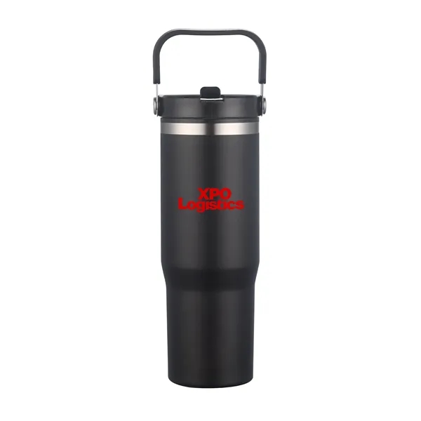 30oz. Double Wall SS / PP Mug with Handle and Flip Straw - 30oz. Double Wall SS / PP Mug with Handle and Flip Straw - Image 8 of 15