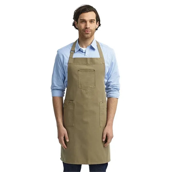 Artisan Collection by Reprime Cotton Chino Bib Apron with... - Artisan Collection by Reprime Cotton Chino Bib Apron with... - Image 6 of 15