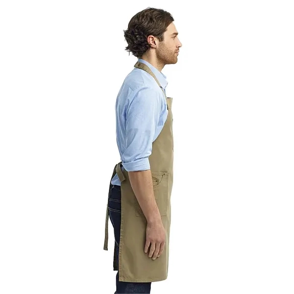 Artisan Collection by Reprime Cotton Chino Bib Apron with... - Artisan Collection by Reprime Cotton Chino Bib Apron with... - Image 7 of 15