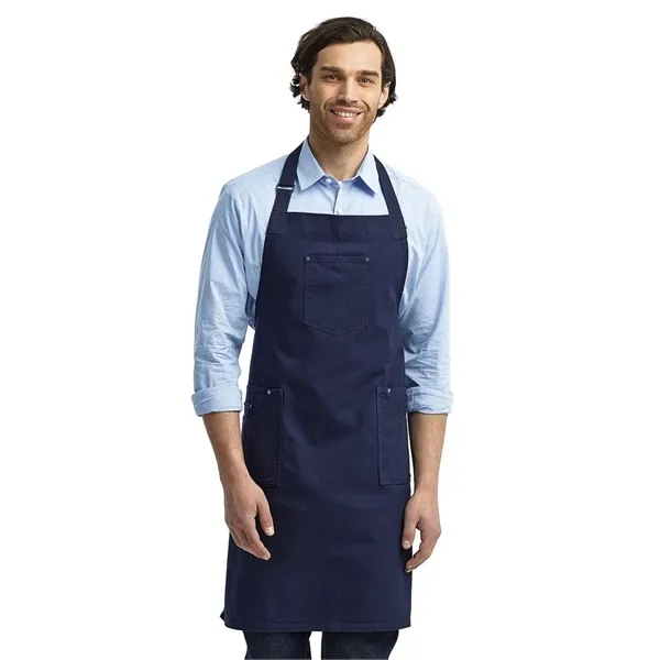 Artisan Collection by Reprime Cotton Chino Bib Apron with... - Artisan Collection by Reprime Cotton Chino Bib Apron with... - Image 10 of 15