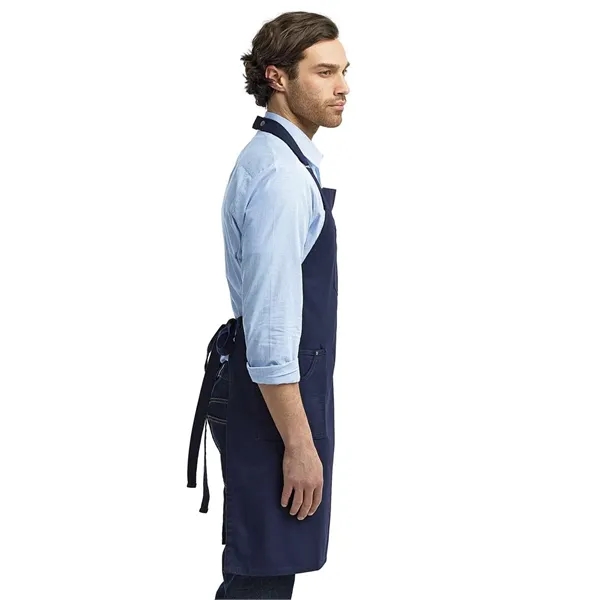 Artisan Collection by Reprime Cotton Chino Bib Apron with... - Artisan Collection by Reprime Cotton Chino Bib Apron with... - Image 11 of 15