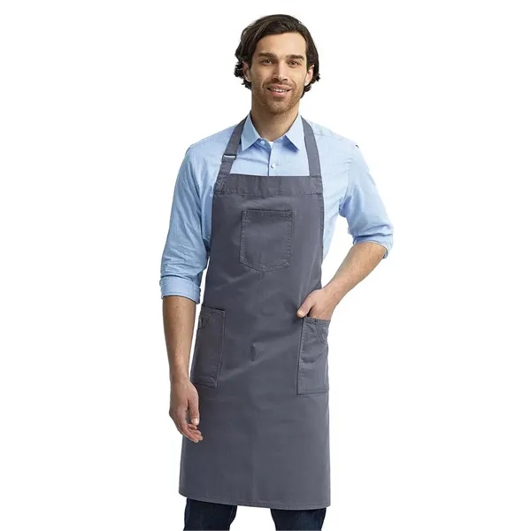 Artisan Collection by Reprime Cotton Chino Bib Apron with... - Artisan Collection by Reprime Cotton Chino Bib Apron with... - Image 14 of 15