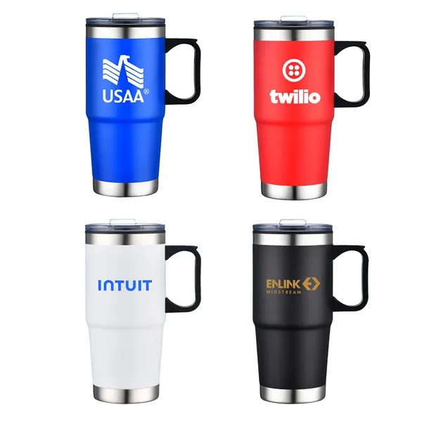 24oz Double Wall SS / PP Mug with Clear Closure Lid and Hand