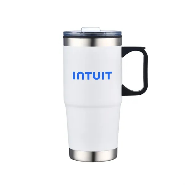 24oz Double Wall SS / PP Mug with Clear Closure Lid and Hand