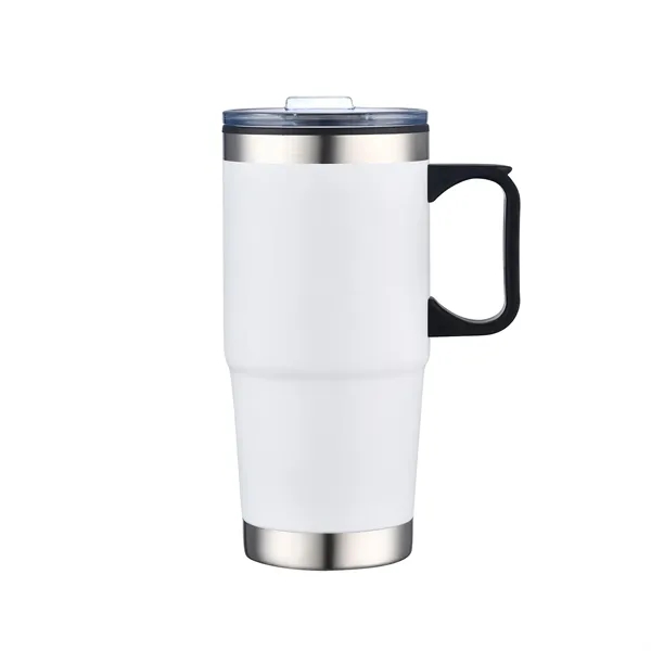 24oz Double Wall SS / PP Mug with Clear Closure Lid and Hand