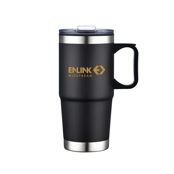 24oz Double Wall SS / PP Mug with Clear Closure Lid and Hand