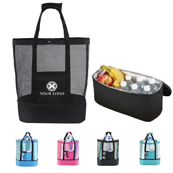 50 MOQ Oversize Tote Mesh Cooler Beach Bag - 50 MOQ Oversize Tote Mesh Cooler Beach Bag - Image 0 of 2
