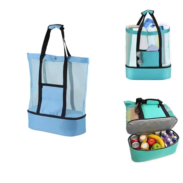 50 MOQ Oversize Tote Mesh Cooler Beach Bag - 50 MOQ Oversize Tote Mesh Cooler Beach Bag - Image 2 of 2