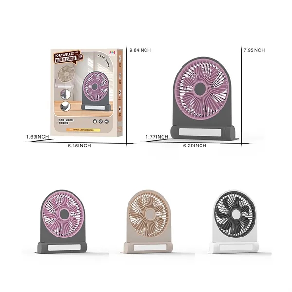 Strong Wind Ultra Quiet Rechargeable Fan With Desk lamp - Strong Wind Ultra Quiet Rechargeable Fan With Desk lamp - Image 1 of 4
