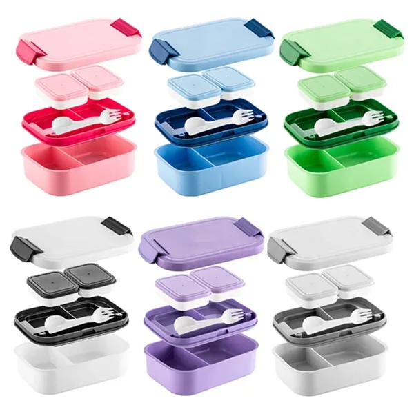 Large Capacity Bento Lunch Box with Compartments - Large Capacity Bento Lunch Box with Compartments - Image 2 of 4