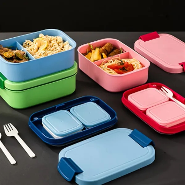 Large Capacity Bento Lunch Box with Compartments - Large Capacity Bento Lunch Box with Compartments - Image 3 of 4