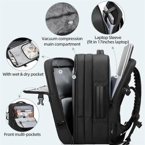 18In Compressible Anti-Theft Backpack - 18In Compressible Anti-Theft Backpack - Image 1 of 7