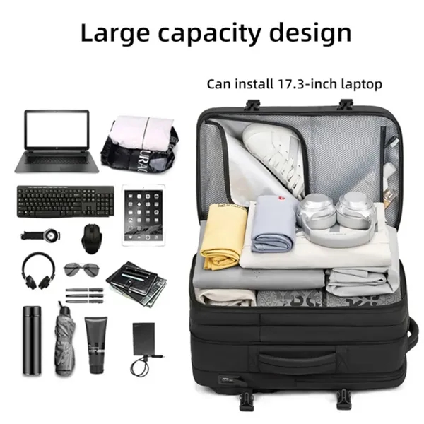 18In Compressible Anti-Theft Backpack - 18In Compressible Anti-Theft Backpack - Image 3 of 7