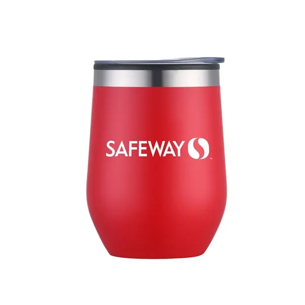 12oz. Double Wall SS / PP Wine Mug with Clear Lid - 12oz. Double Wall SS / PP Wine Mug with Clear Lid - Image 2 of 15