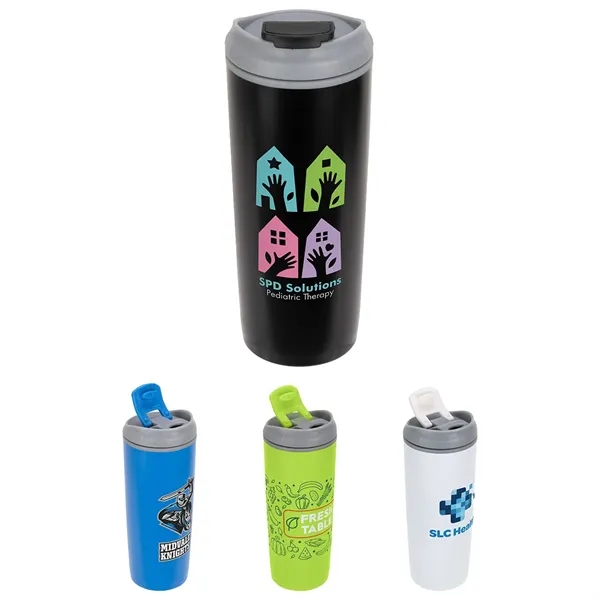 Olympia 17 oz Stainless Steel/Polypropylene Tumbler with Fli - Olympia 17 oz Stainless Steel/Polypropylene Tumbler with Fli - Image 0 of 4