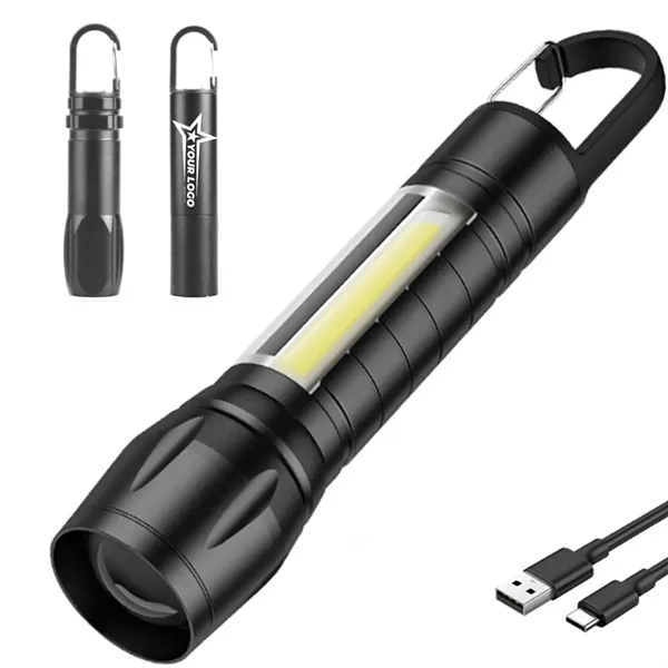 Rechargeable LED Flashlight with COB Side Light - Rechargeable LED Flashlight with COB Side Light - Image 0 of 4
