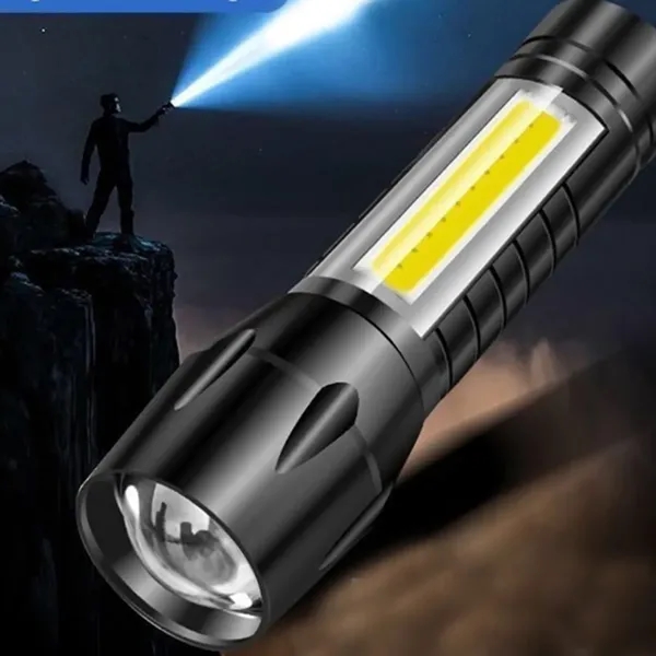 Rechargeable LED Flashlight with COB Side Light - Rechargeable LED Flashlight with COB Side Light - Image 4 of 4