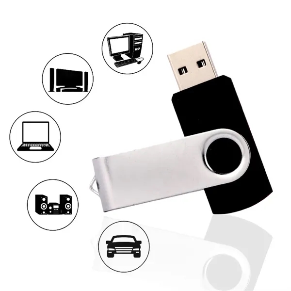 Custom Swivel USB Drive With Metal Engraving 4G - Custom Swivel USB Drive With Metal Engraving 4G - Image 0 of 6
