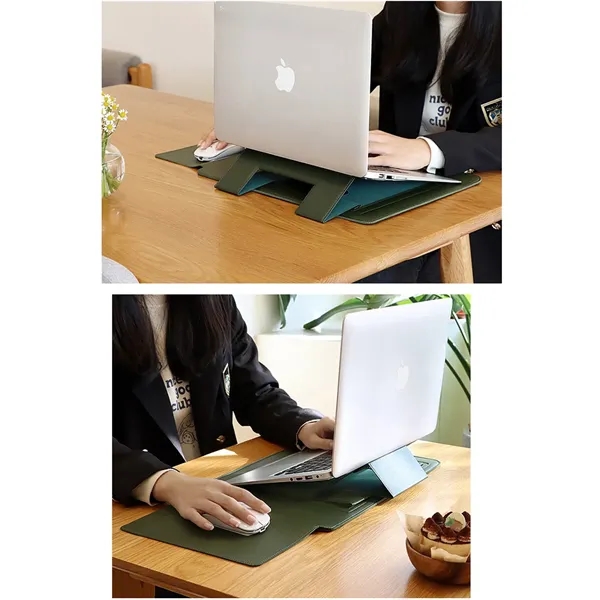 PU Leather Laptop Case with Stand - PU Leather Laptop Case with Stand - Image 4 of 5