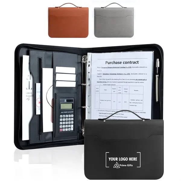 Premium Business Portfolio with Zipper - Premium Business Portfolio with Zipper - Image 0 of 5