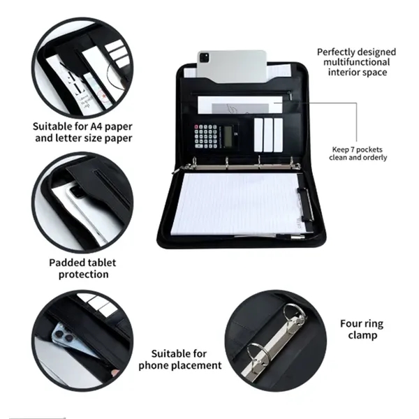 Premium Business Portfolio with Zipper - Premium Business Portfolio with Zipper - Image 4 of 5