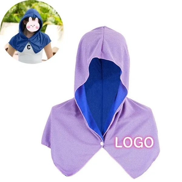Summer Sun Protection Sport Beach Cooling Hoodie Towel - Summer Sun Protection Sport Beach Cooling Hoodie Towel - Image 0 of 4