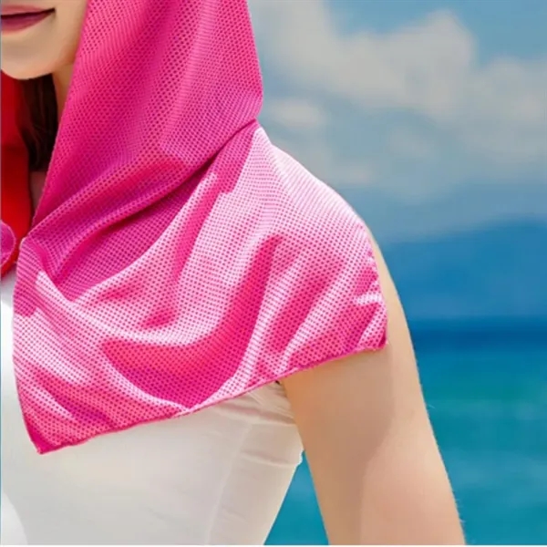 Summer Sun Protection Sport Beach Cooling Hoodie Towel - Summer Sun Protection Sport Beach Cooling Hoodie Towel - Image 3 of 4
