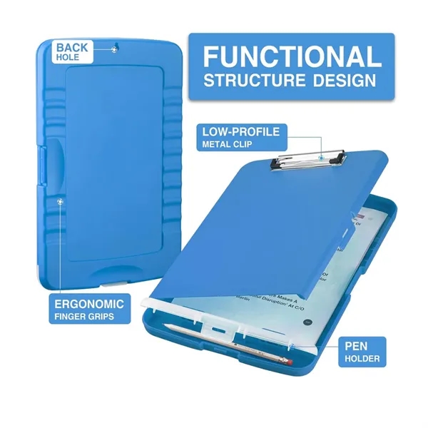 Plastic Storage Clipboard with Pen Holder - Plastic Storage Clipboard with Pen Holder - Image 1 of 5