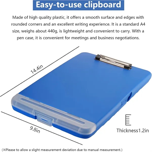 Plastic Storage Clipboard with Pen Holder - Plastic Storage Clipboard with Pen Holder - Image 2 of 5
