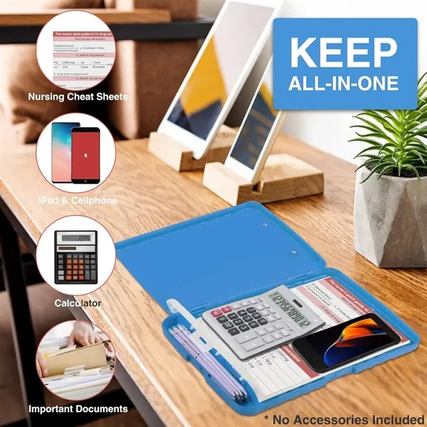 Plastic Storage Clipboard with Pen Holder - Plastic Storage Clipboard with Pen Holder - Image 4 of 5