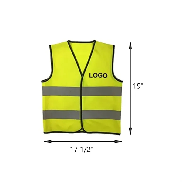 Kids Custom High Vis Reflective Waistcoat Safety Vest - Kids Custom High Vis Reflective Waistcoat Safety Vest - Image 3 of 3