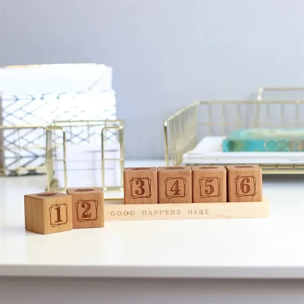 Employee Anniversary Desktop Wood Blocks with Tray - Employee Anniversary Desktop Wood Blocks with Tray - Image 7 of 13