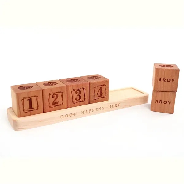 Employee Anniversary Desktop Wood Blocks with Tray - Employee Anniversary Desktop Wood Blocks with Tray - Image 8 of 13