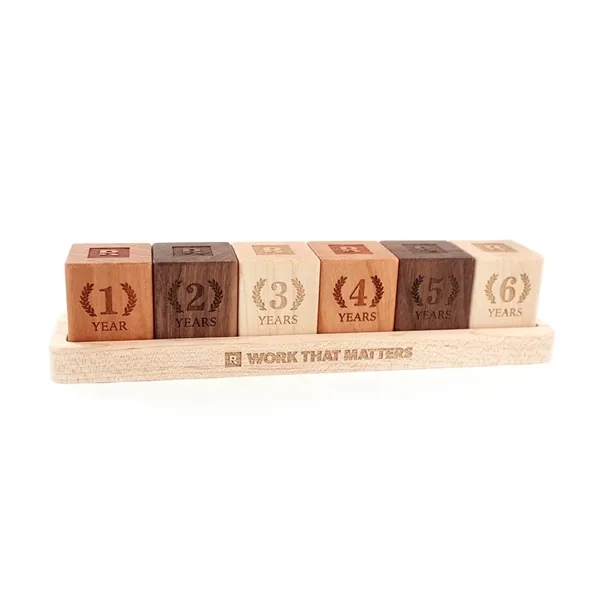 Employee Anniversary Desktop Wood Blocks with Tray - Employee Anniversary Desktop Wood Blocks with Tray - Image 12 of 13