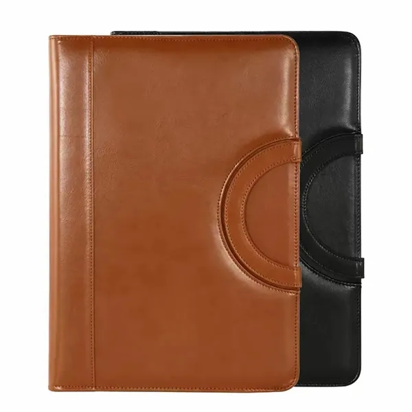 Leather Padfolio Portfolio with Hidden Handle Folder Bag - Leather Padfolio Portfolio with Hidden Handle Folder Bag - Image 4 of 5