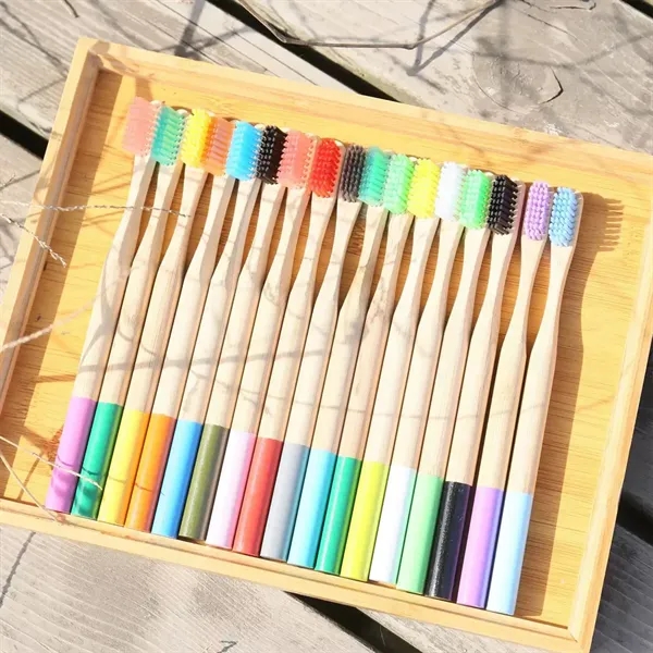 Bamboo Toothbrush With Eco Friendly Bristles And Custom - Bamboo Toothbrush With Eco Friendly Bristles And Custom - Image 2 of 4
