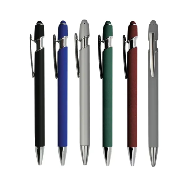Soft Rubber Finish Click Metal Ballpoint Stylus Pen - Soft Rubber Finish Click Metal Ballpoint Stylus Pen - Image 1 of 1