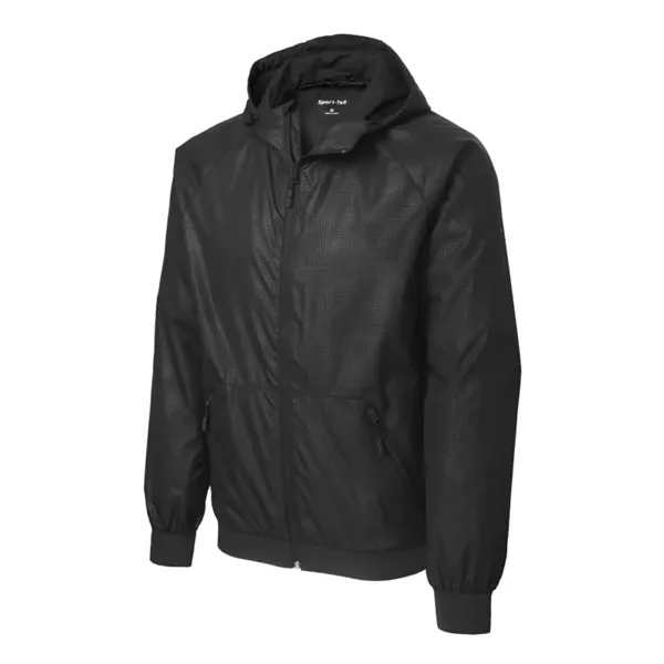 Sport-Tek Embossed Hooded Wind Jacket. - Sport-Tek Embossed Hooded Wind Jacket. - Image 1 of 6